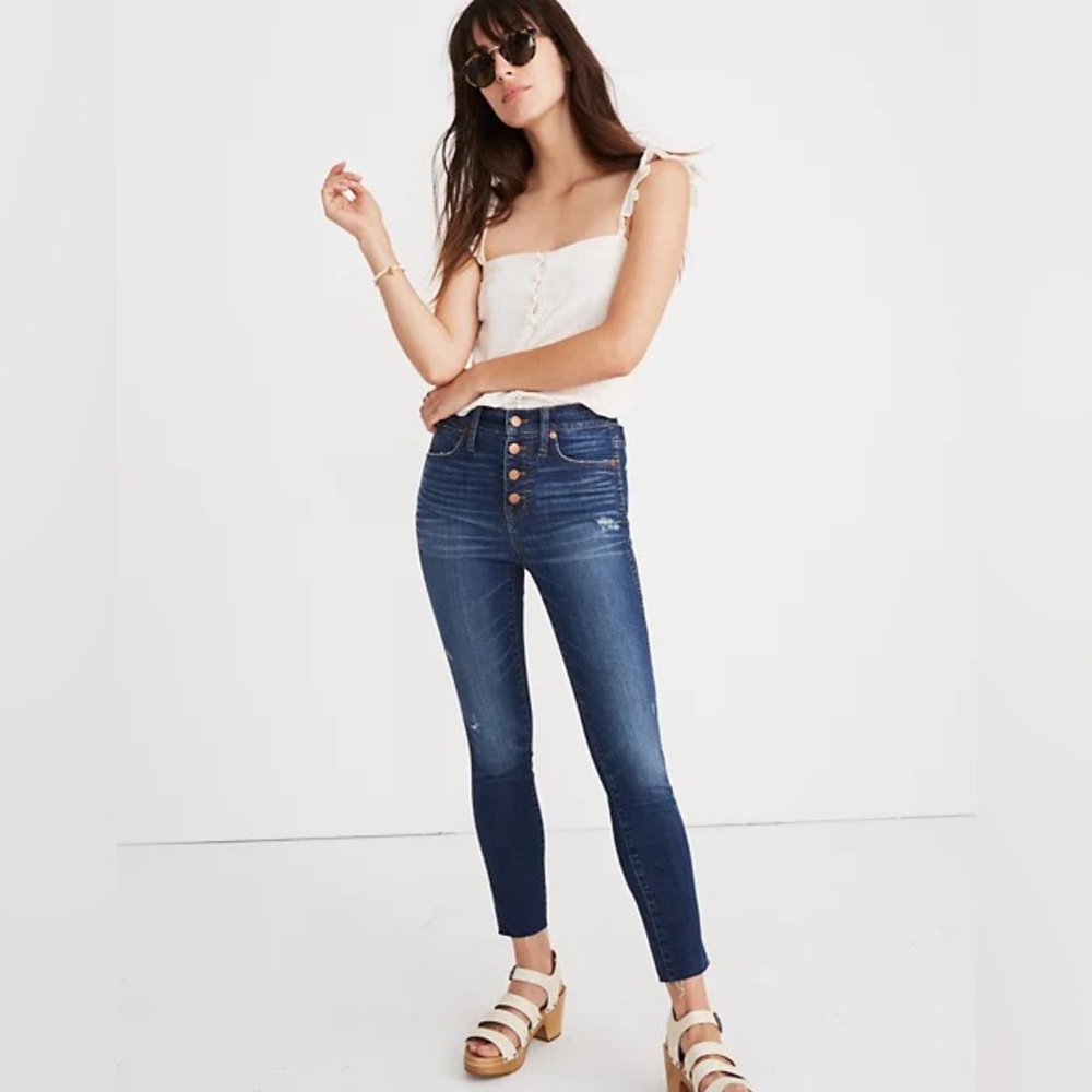 Madewell Button Front 10" High-Rise Skinny Crop Jeans